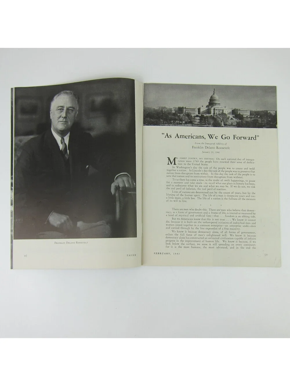 THINK Magazine IBM February 1941 George Washington Abraham Lincoln Vintage RARE